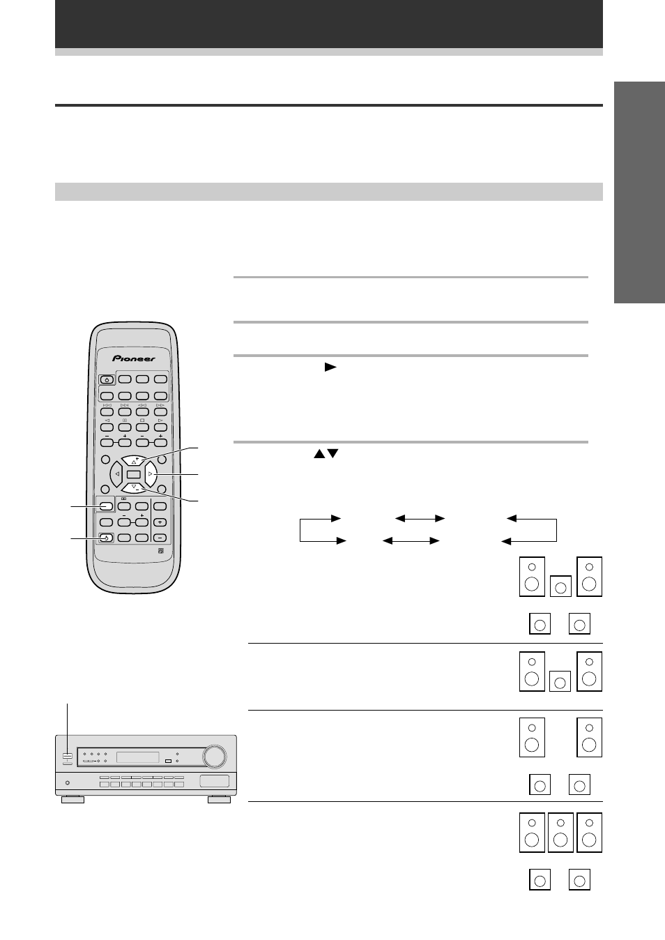 Setting up for surround sound, Set up operation, 1 switch on the receiver | Normal, 3 stereo, Phantom, Wide | Pioneer VSX-409RDS User Manual | Page 13 / 40