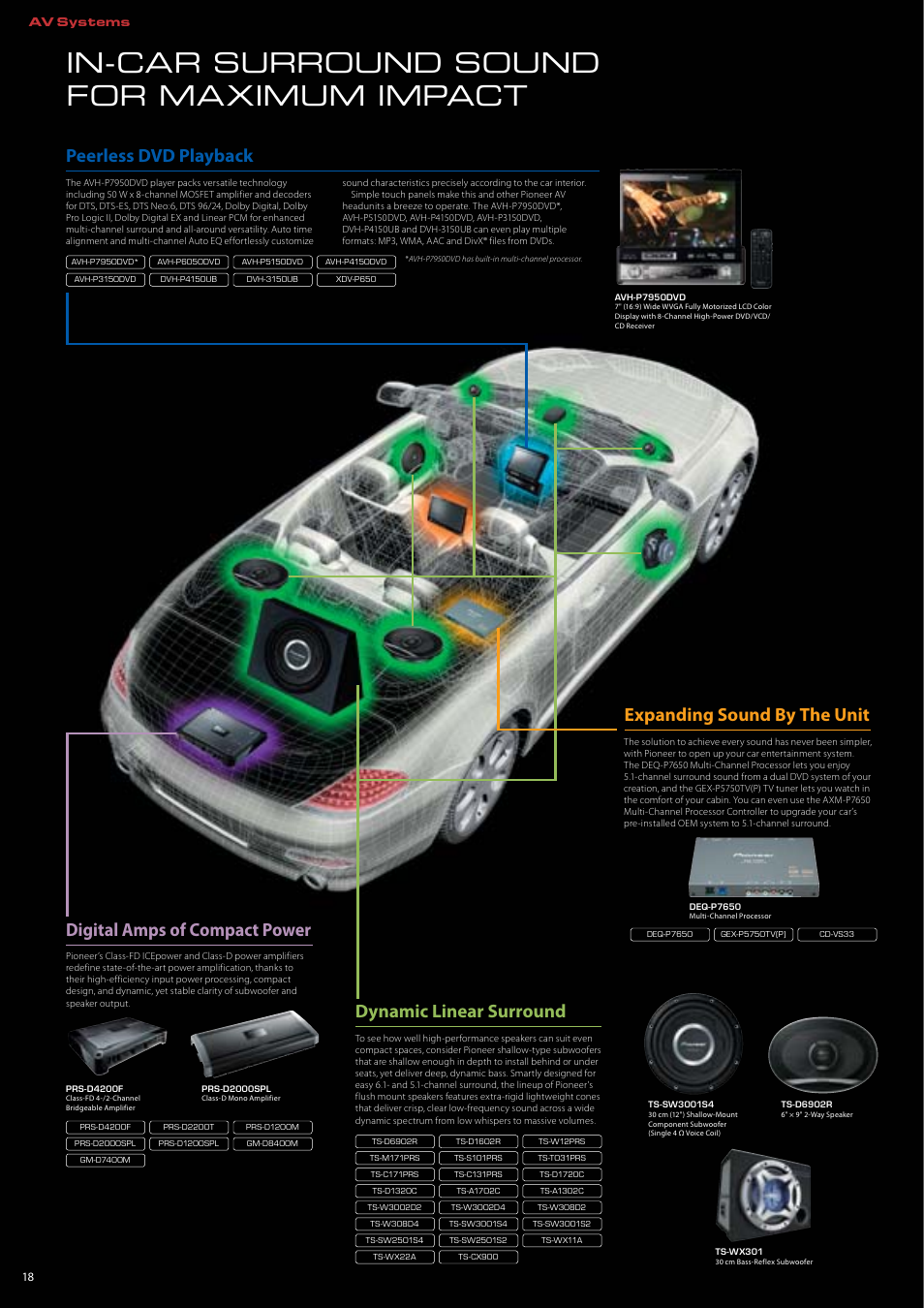 In-car surround sound for maximum impact | Pioneer DEH-P7150UB User Manual | Page 18 / 64