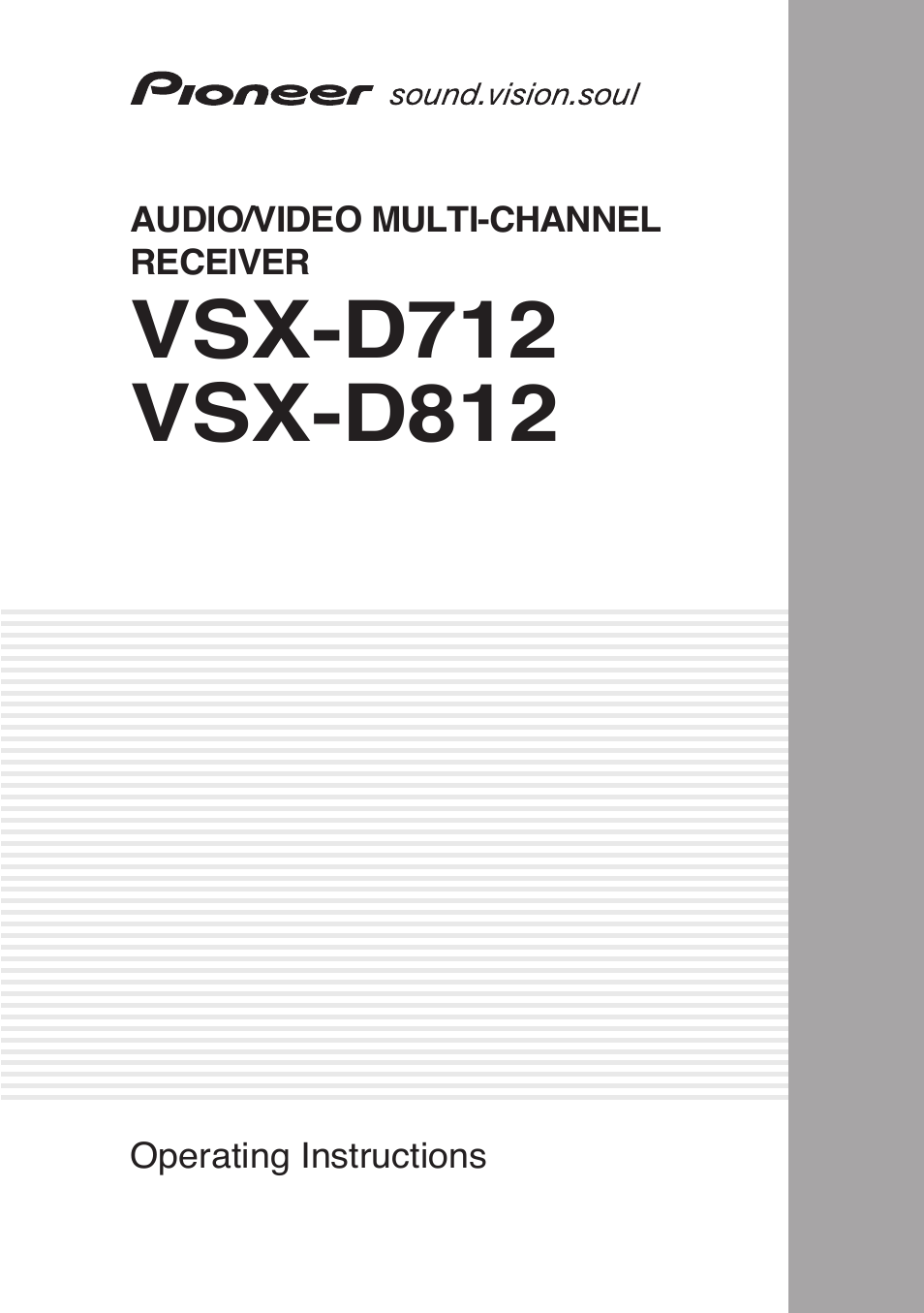 Pioneer VSX-D712 User Manual | 72 pages