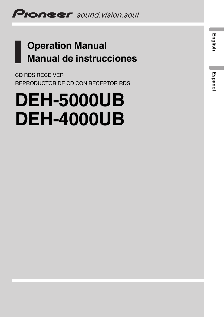 Pioneer DEH-4000UB User Manual | 73 pages