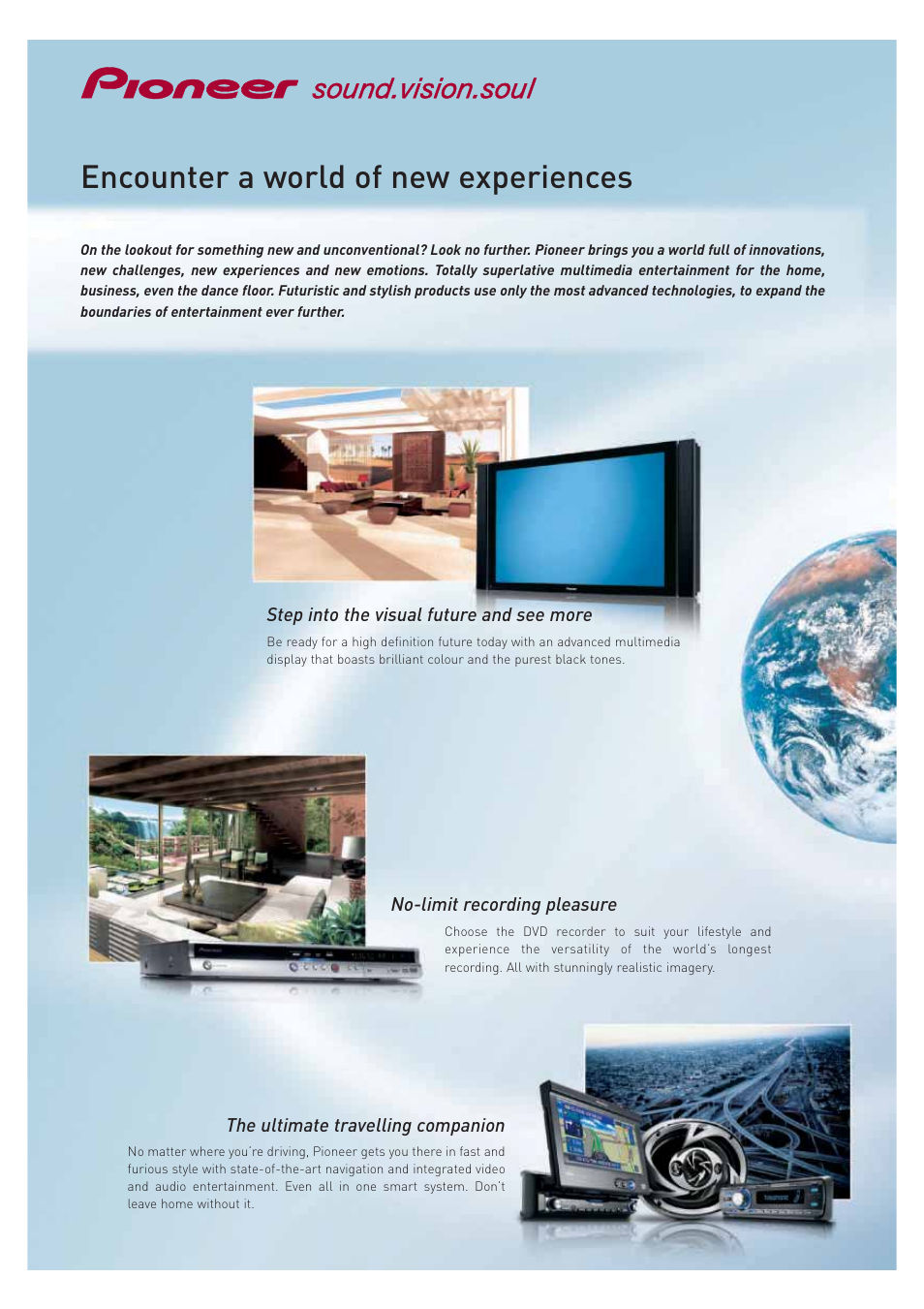 Encounter a world of new experiences | Pioneer ULTIMATE DIGITAL AUDIO/VIDEO ENTERTAINMENT User Manual | Page 2 / 47