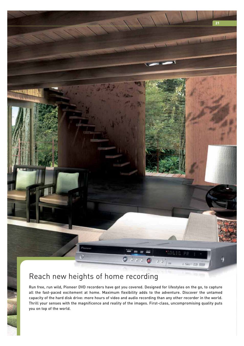 Reach new heights of home recording | Pioneer ULTIMATE DIGITAL AUDIO/VIDEO ENTERTAINMENT User Manual | Page 21 / 47