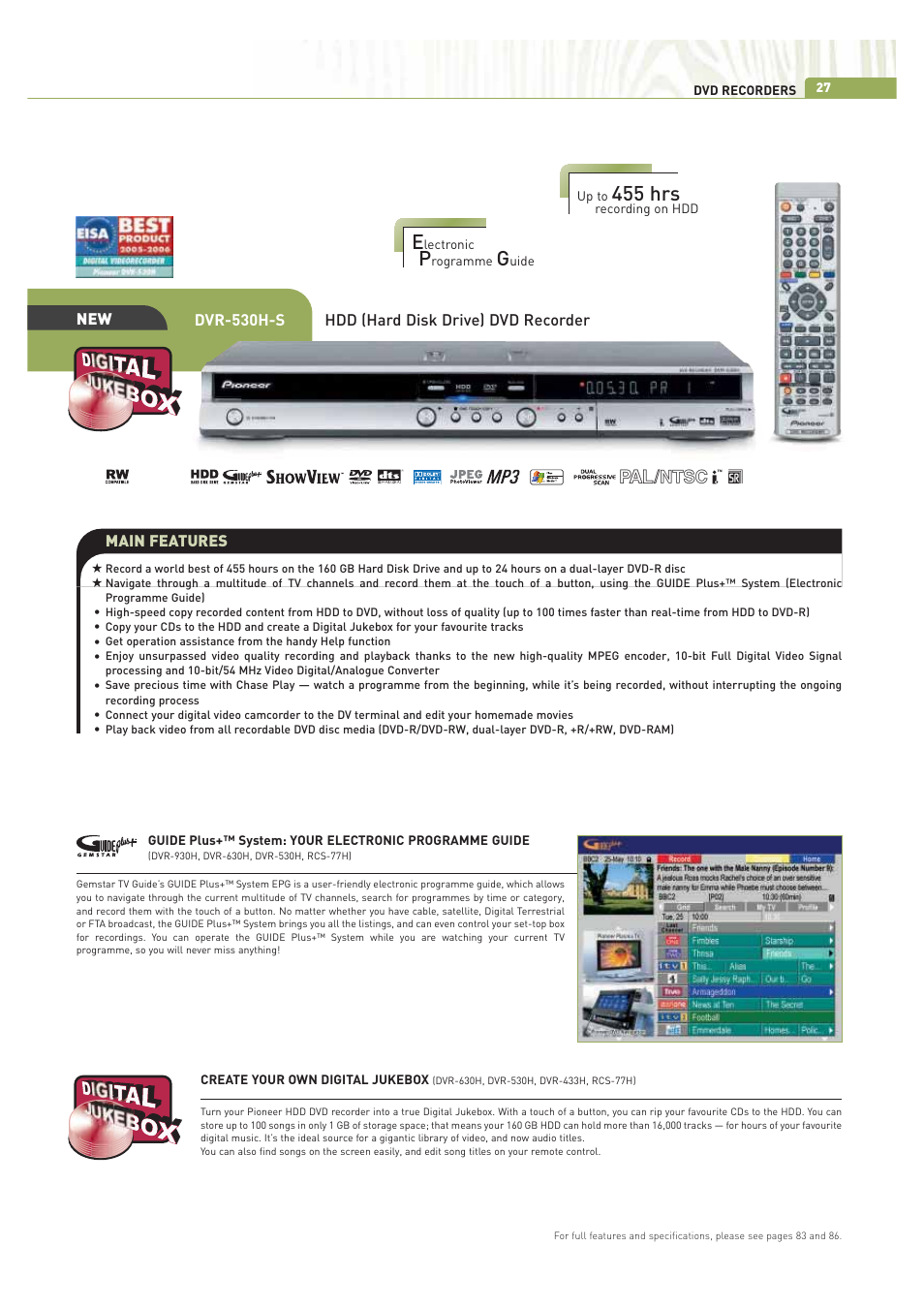 455 hrs | Pioneer ULTIMATE DIGITAL AUDIO/VIDEO ENTERTAINMENT User Manual | Page 27 / 47