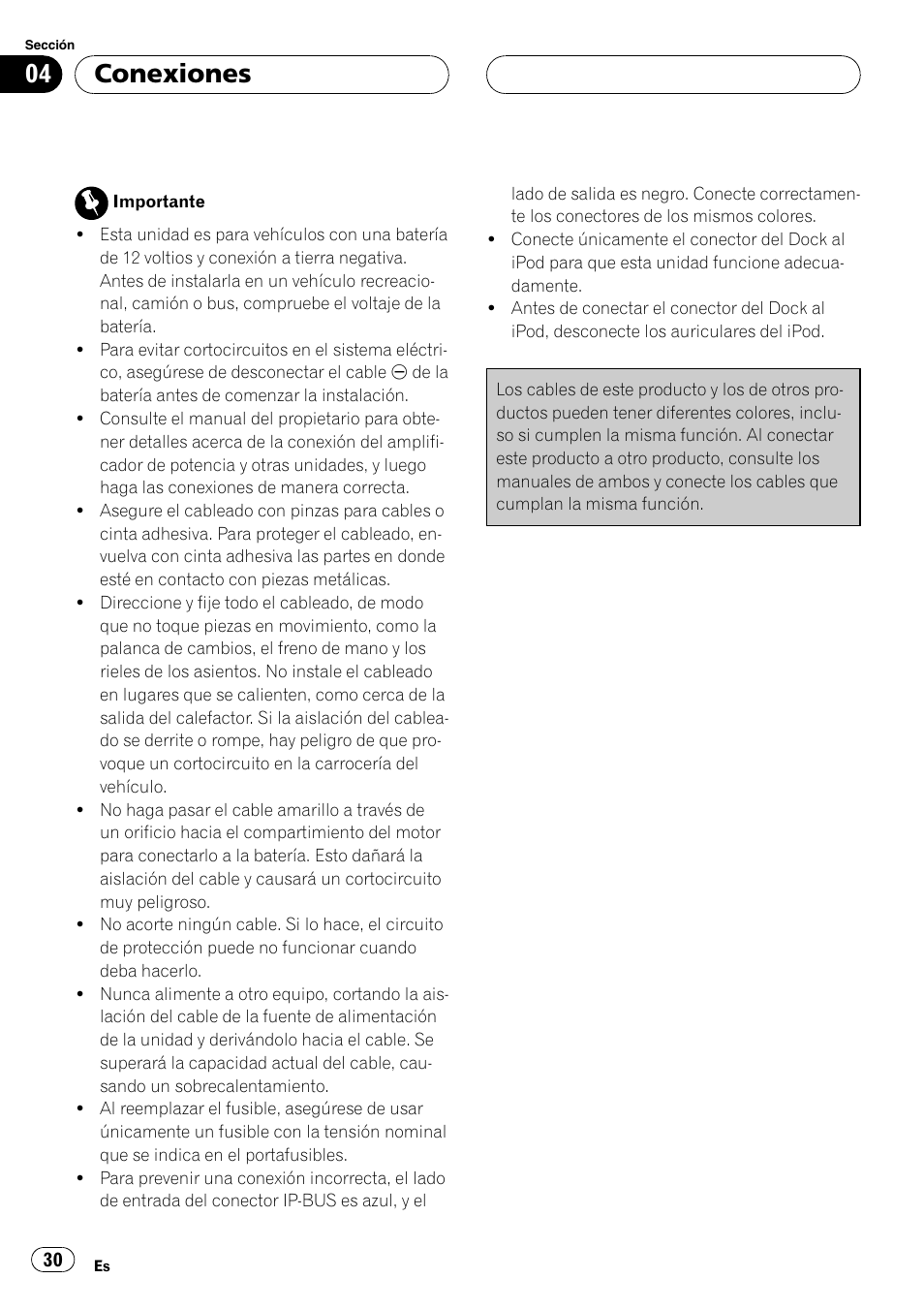 Conexiones | Pioneer CD-IB100II User Manual | Page 30 / 84