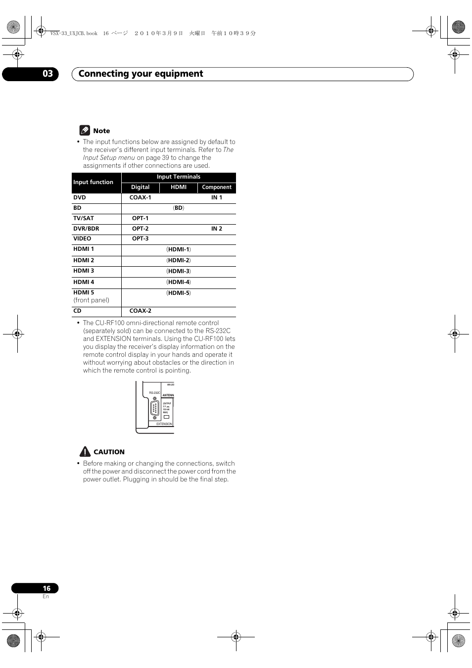 Connecting your equipment 03 | Pioneer Elite VSX-33 User Manual | Page 16 / 112