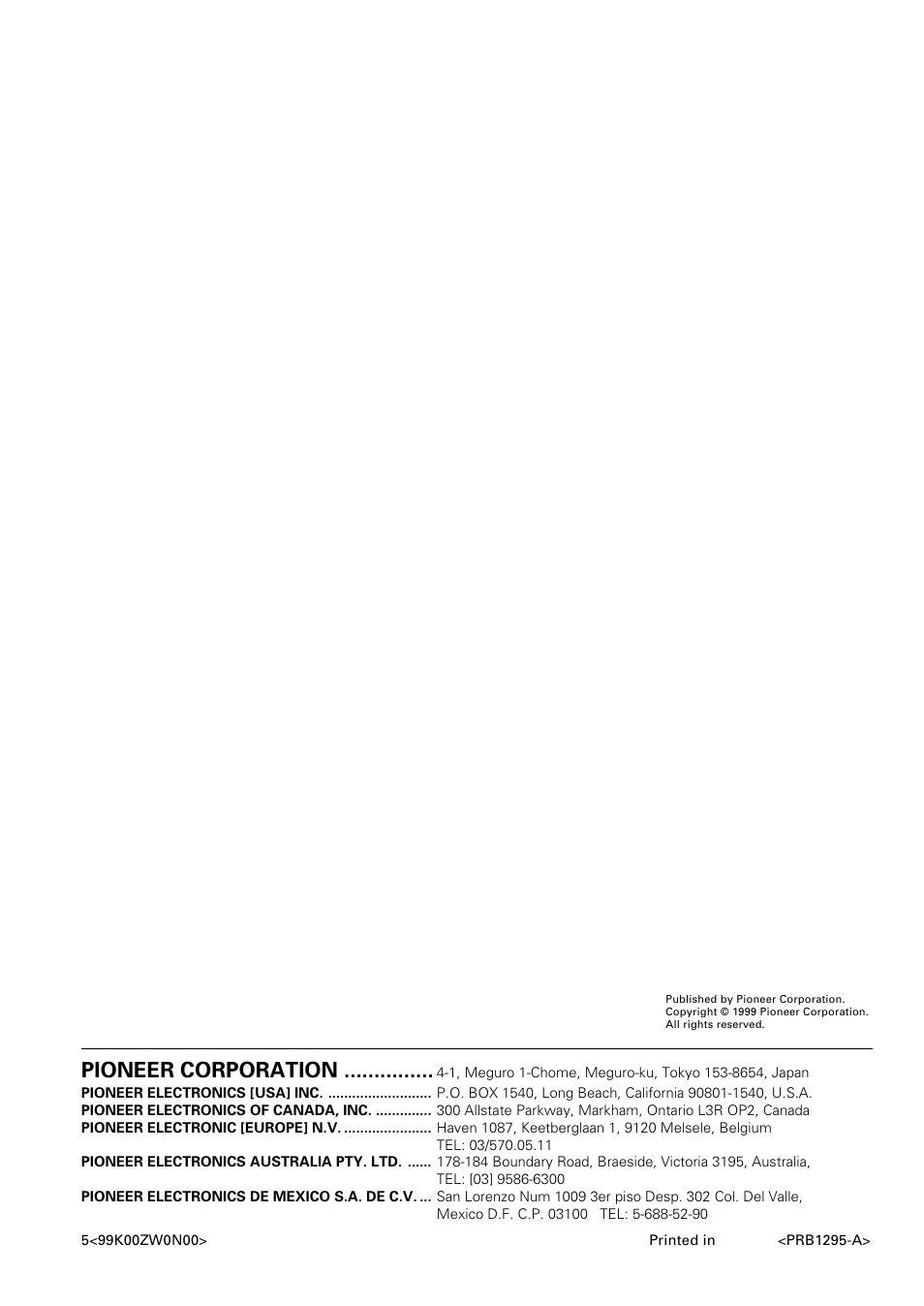 Pioneer corporation | Pioneer PDR-W739 User Manual | Page 44 / 44