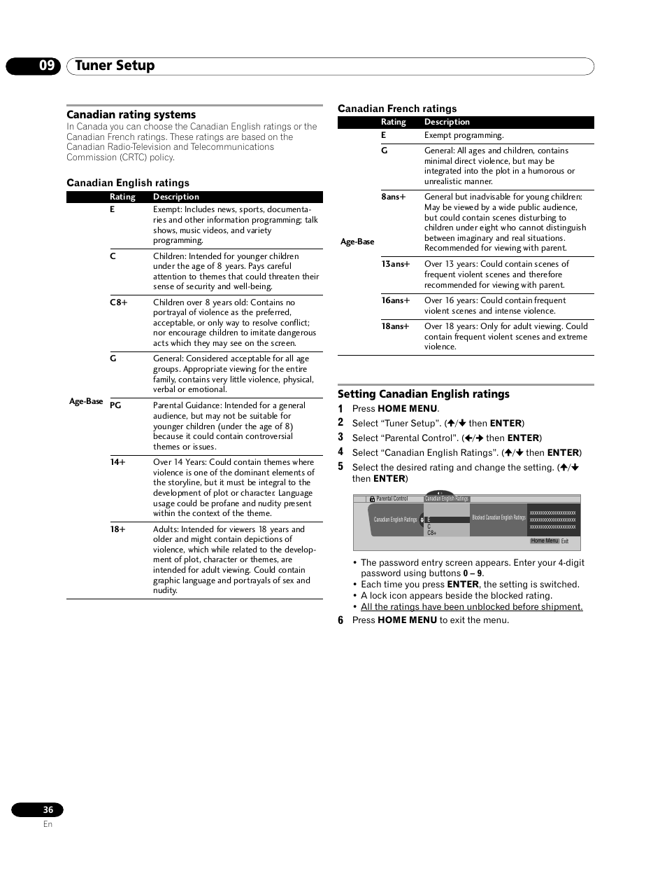 09 tuner setup | Pioneer PRO-1120HD User Manual | Page 36 / 81