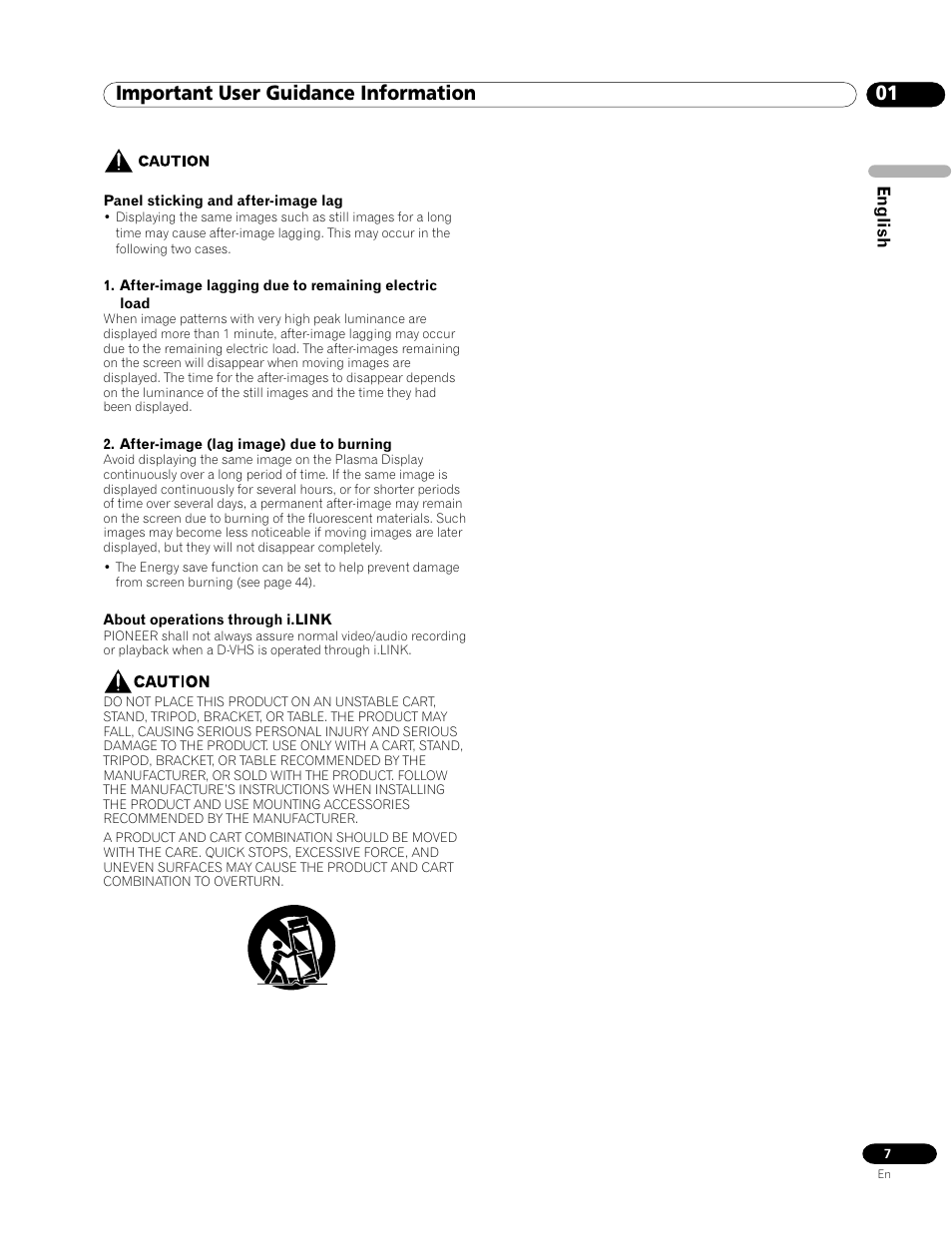 01 important user guidance information | Pioneer PRO-1120HD User Manual | Page 7 / 81