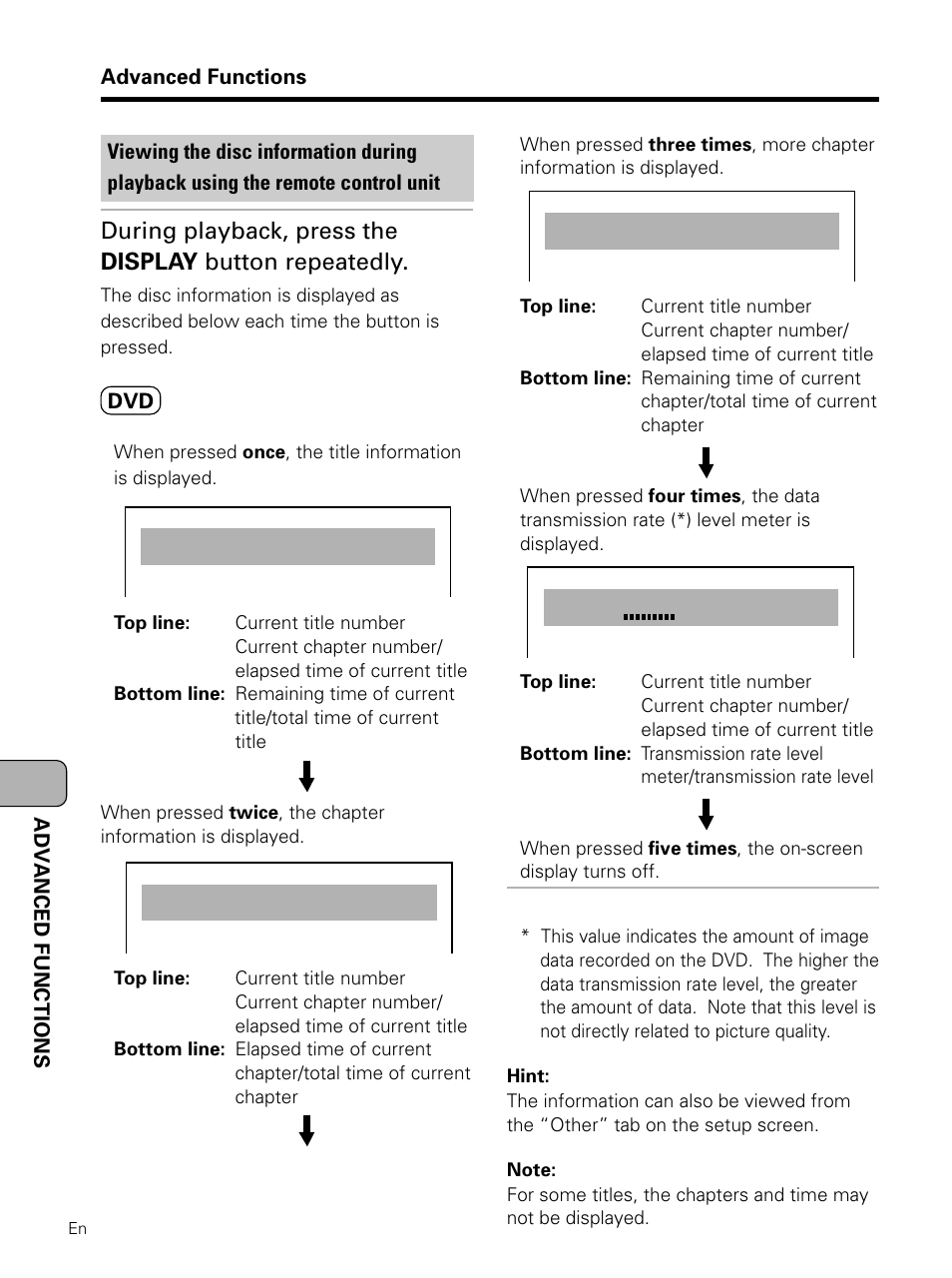 Advanced functions | Pioneer PDV-LC10 User Manual | Page 114 / 128