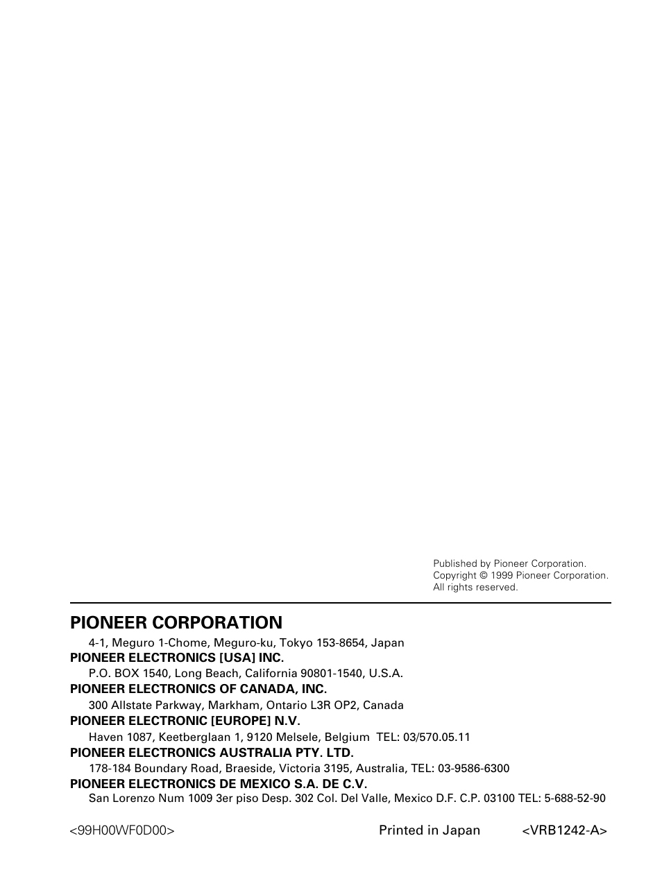 Pioneer corporation | Pioneer PDV-LC10 User Manual | Page 128 / 128