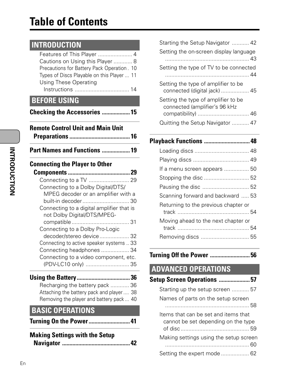 Pioneer PDV-LC10 User Manual | Page 6 / 128