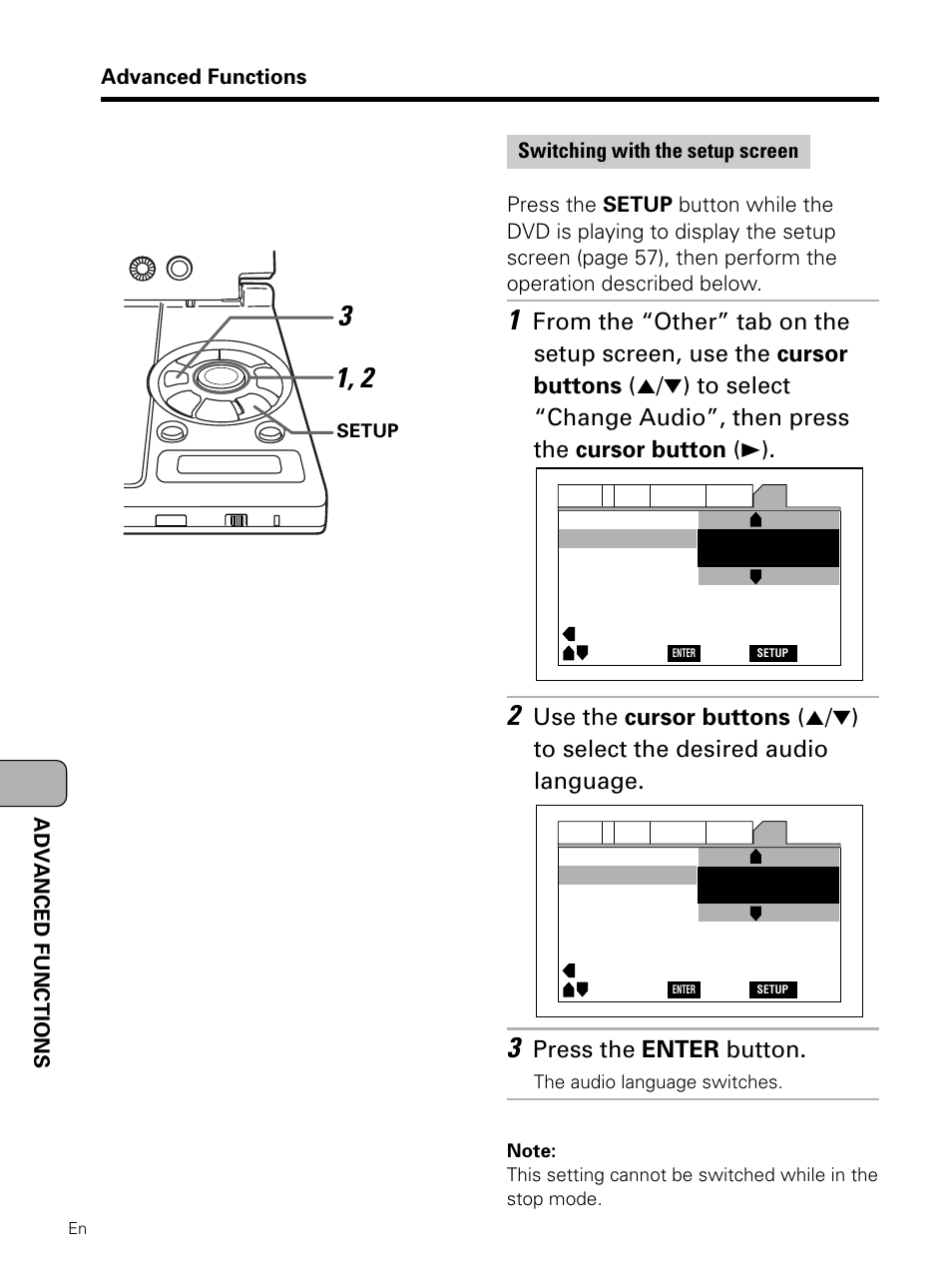 Press the enter button | Pioneer PDV-LC10 User Manual | Page 78 / 128