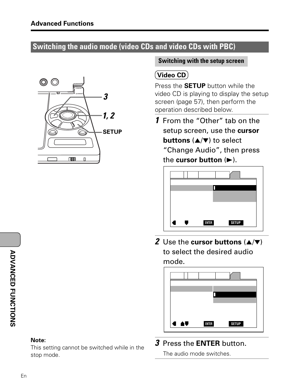 Press the enter button | Pioneer PDV-LC10 User Manual | Page 80 / 128