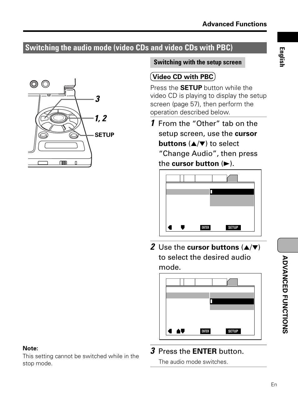 Press the enter button | Pioneer PDV-LC10 User Manual | Page 81 / 128