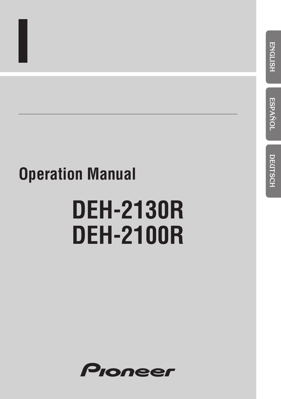Pioneer DEH-2130R User Manual | 80 pages