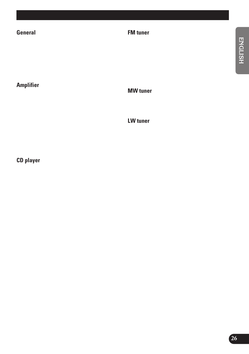 Specifications, A title (english) | Pioneer DEH-2130R User Manual | Page 27 / 80