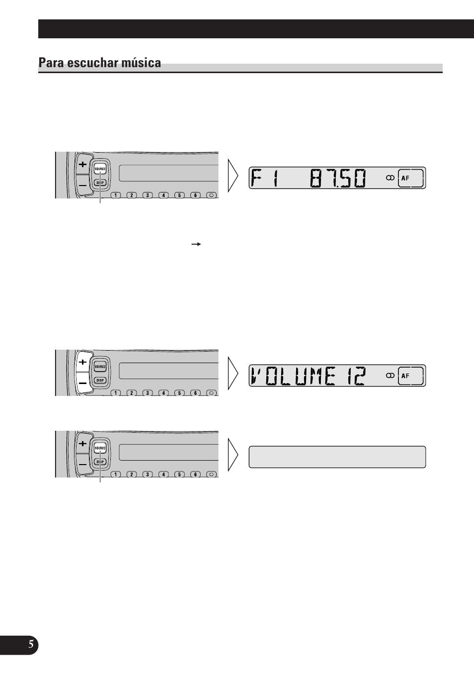 Operación básica, Para escuchar música | Pioneer DEH-2130R User Manual | Page 32 / 80