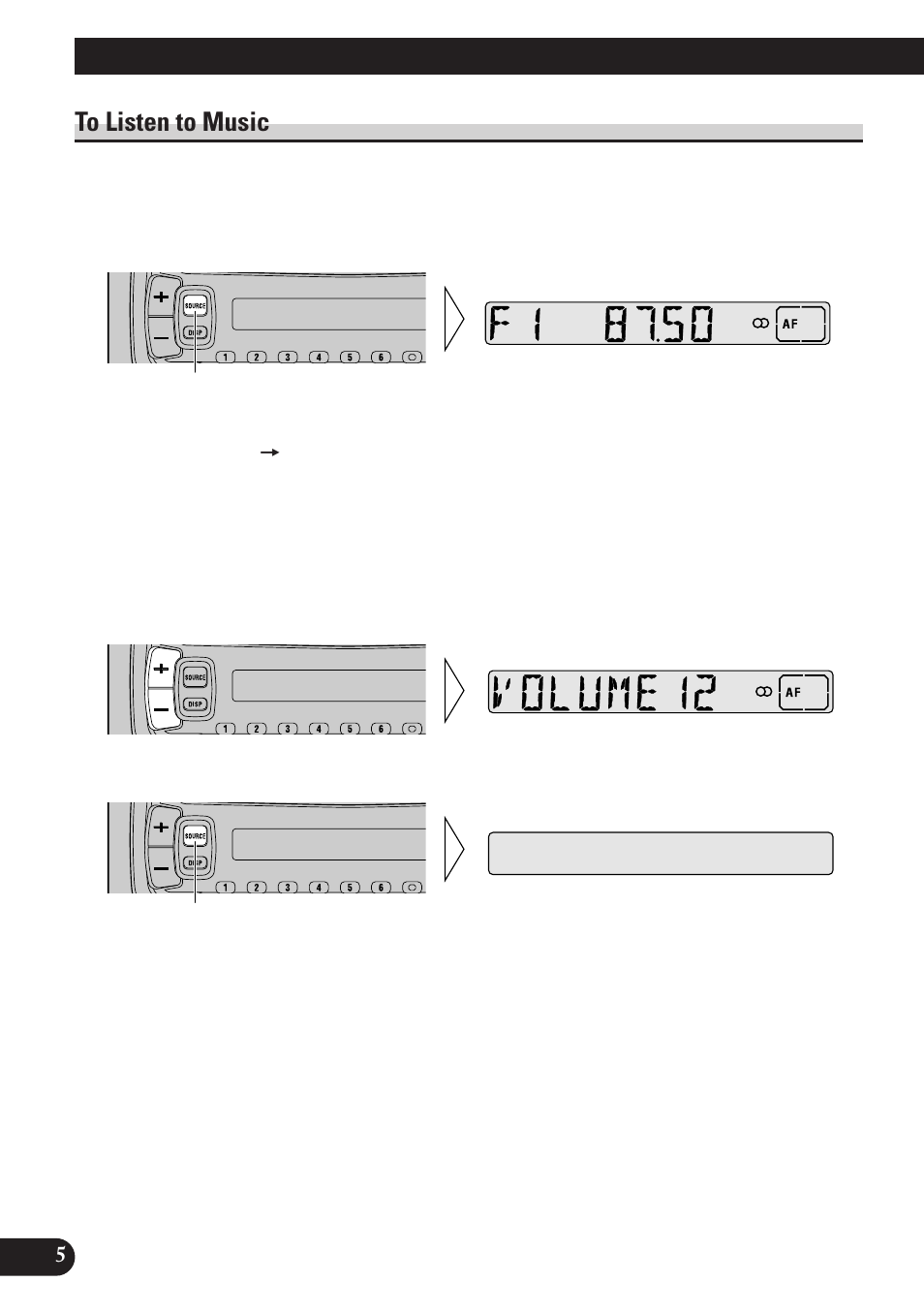 Basic operation, To listen to music | Pioneer DEH-2130R User Manual | Page 6 / 80