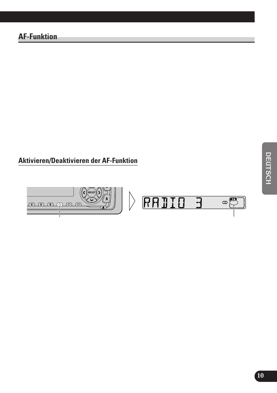 Af-funktion, Aktivieren/deaktivieren der af-funktion | Pioneer DEH-2130R User Manual | Page 63 / 80