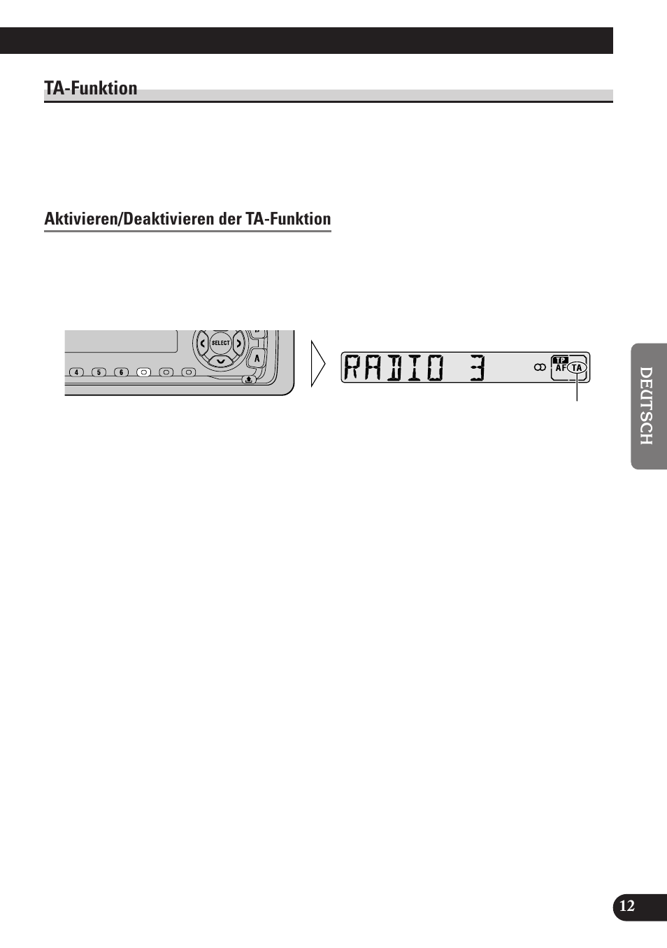 Ta-funktion, Aktivieren/deaktivieren der ta-funktion, Aufheben von verkehrsdurchsagen | Einstellen der ta-lautstärke, Tp-alarm-funktion | Pioneer DEH-2130R User Manual | Page 65 / 80