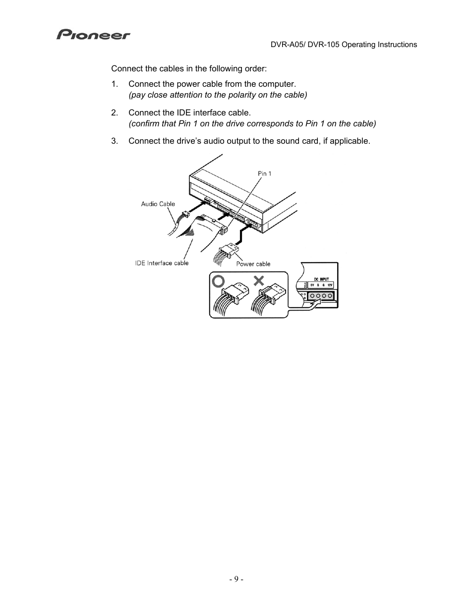 Pioneer Tray-Load Drive DVR-A05 User Manual | Page 12 / 14