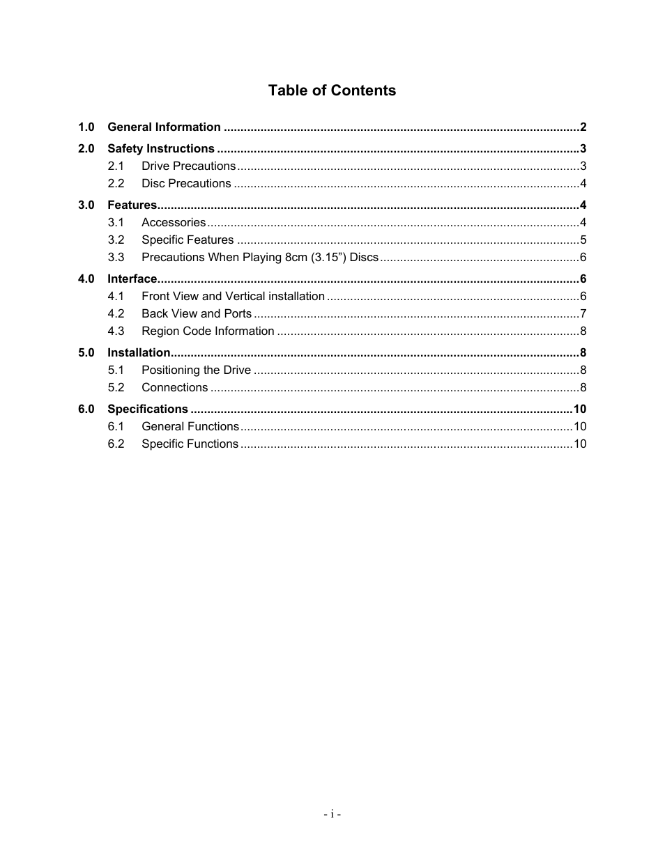 Pioneer Tray-Load Drive DVR-A05 User Manual | Page 4 / 14