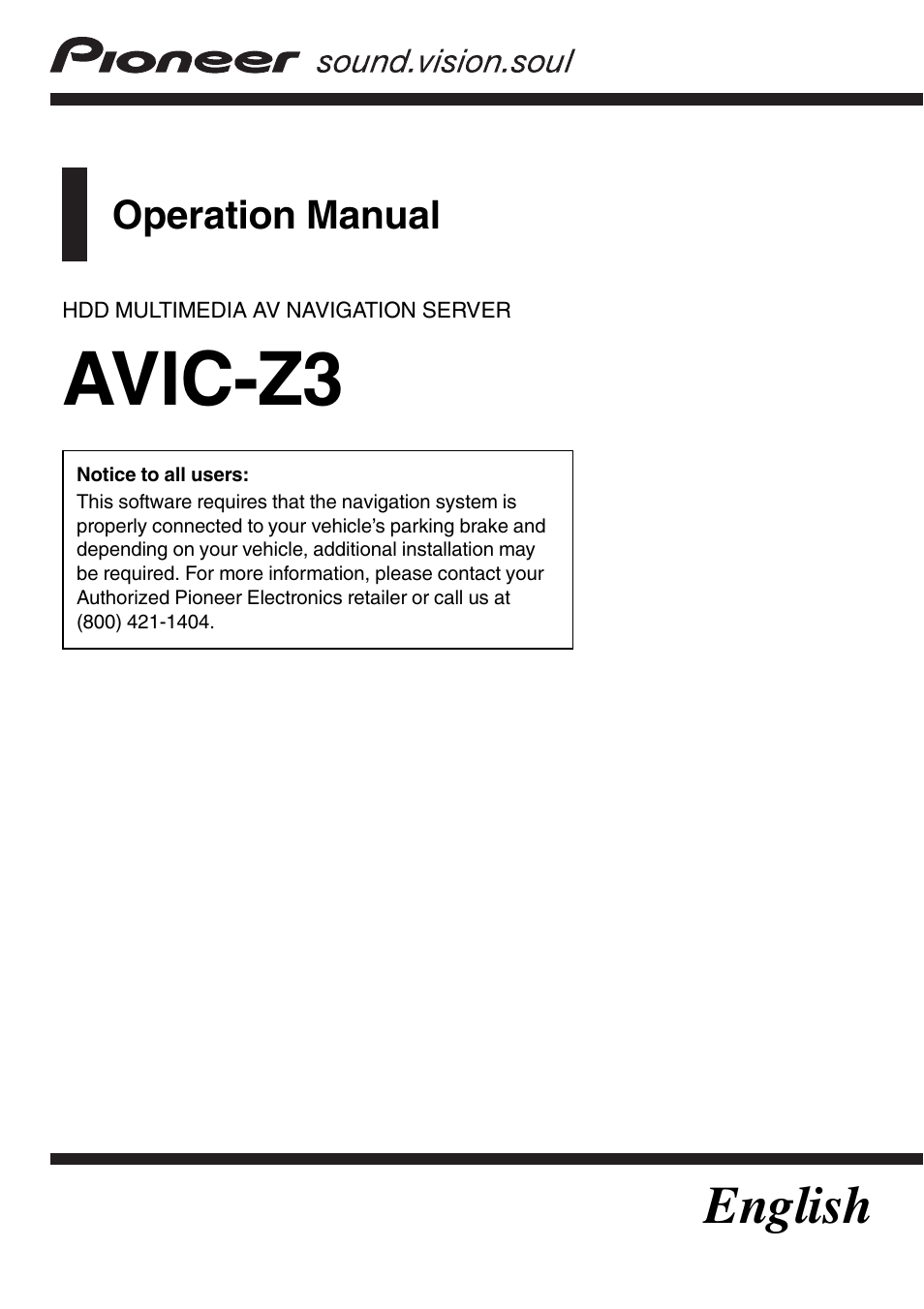 Pioneer AVIC-Z3 User Manual | 211 pages