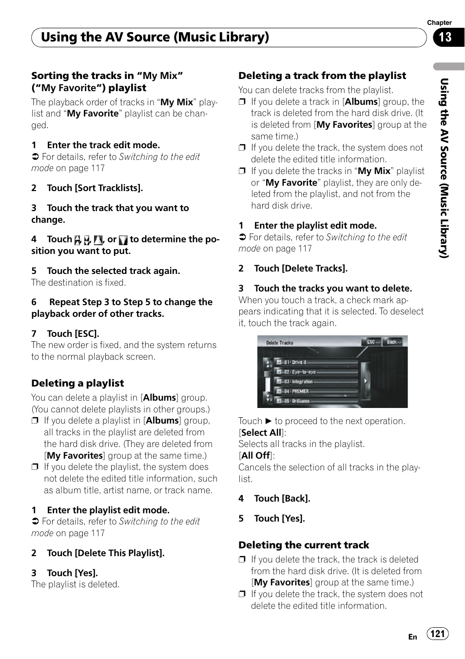 Using the av source (music library) | Pioneer AVIC-Z3 User Manual | Page 121 / 211