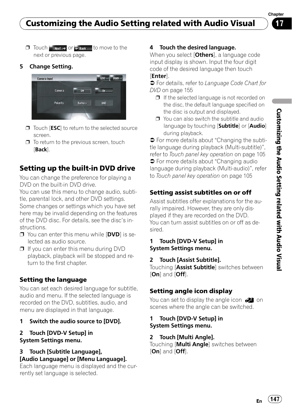 Setting up the built-in dvd drive 147, Setting up the built-in dvd drive | Pioneer AVIC-Z3 User Manual | Page 147 / 211