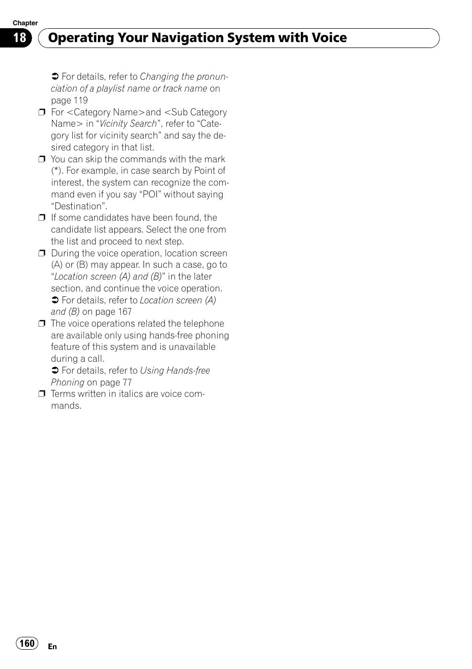 Operating your navigation system with voice | Pioneer AVIC-Z3 User Manual | Page 160 / 211