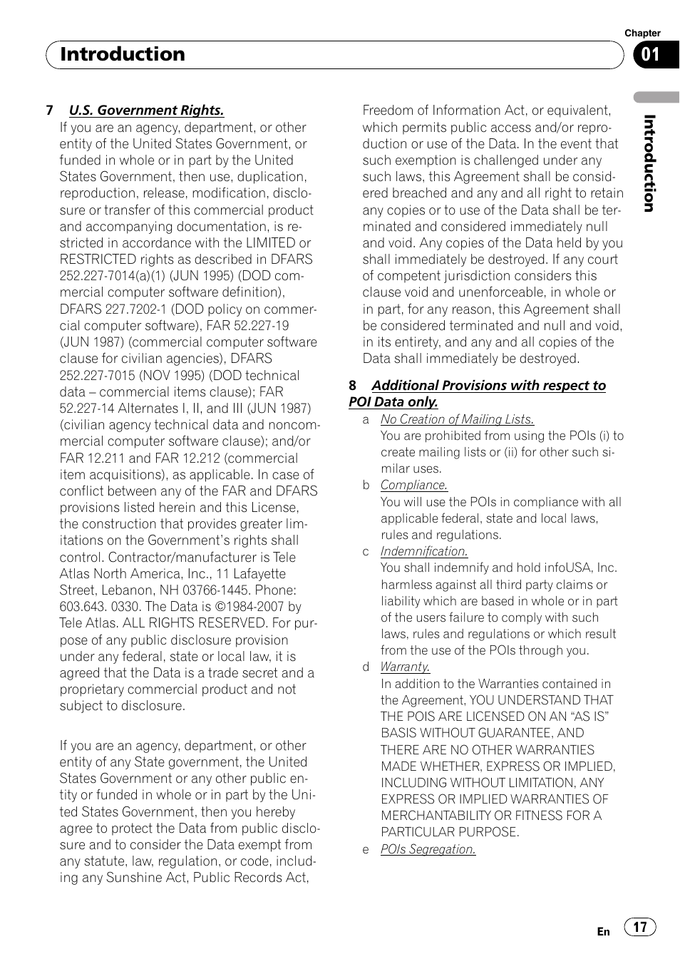 Introduction | Pioneer AVIC-Z3 User Manual | Page 17 / 211