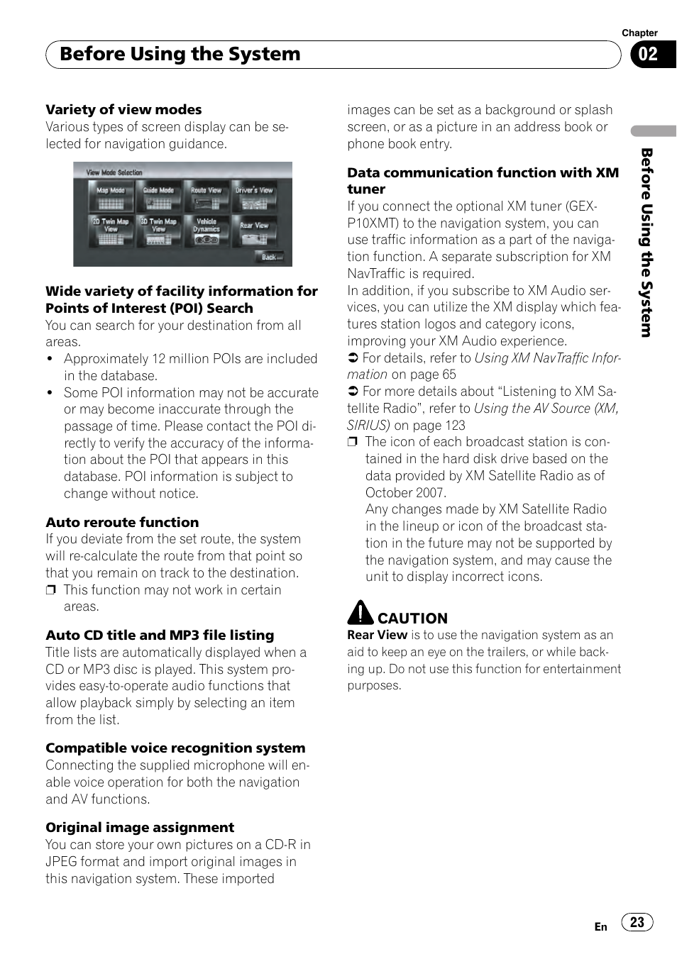 Before using the system | Pioneer AVIC-Z3 User Manual | Page 23 / 211