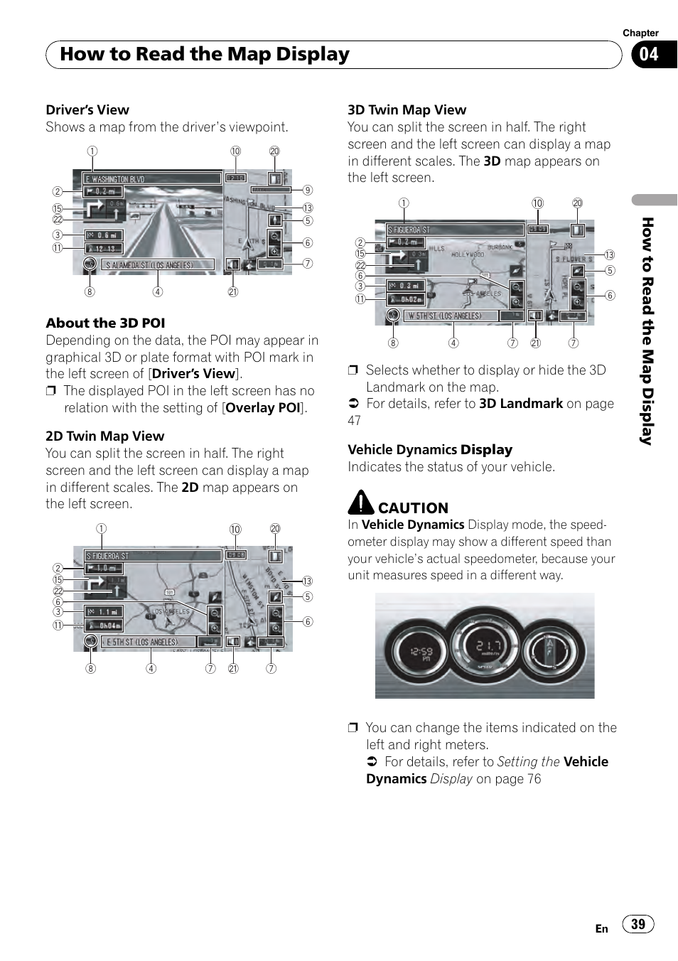 How to read the map display | Pioneer AVIC-Z3 User Manual | Page 39 / 211