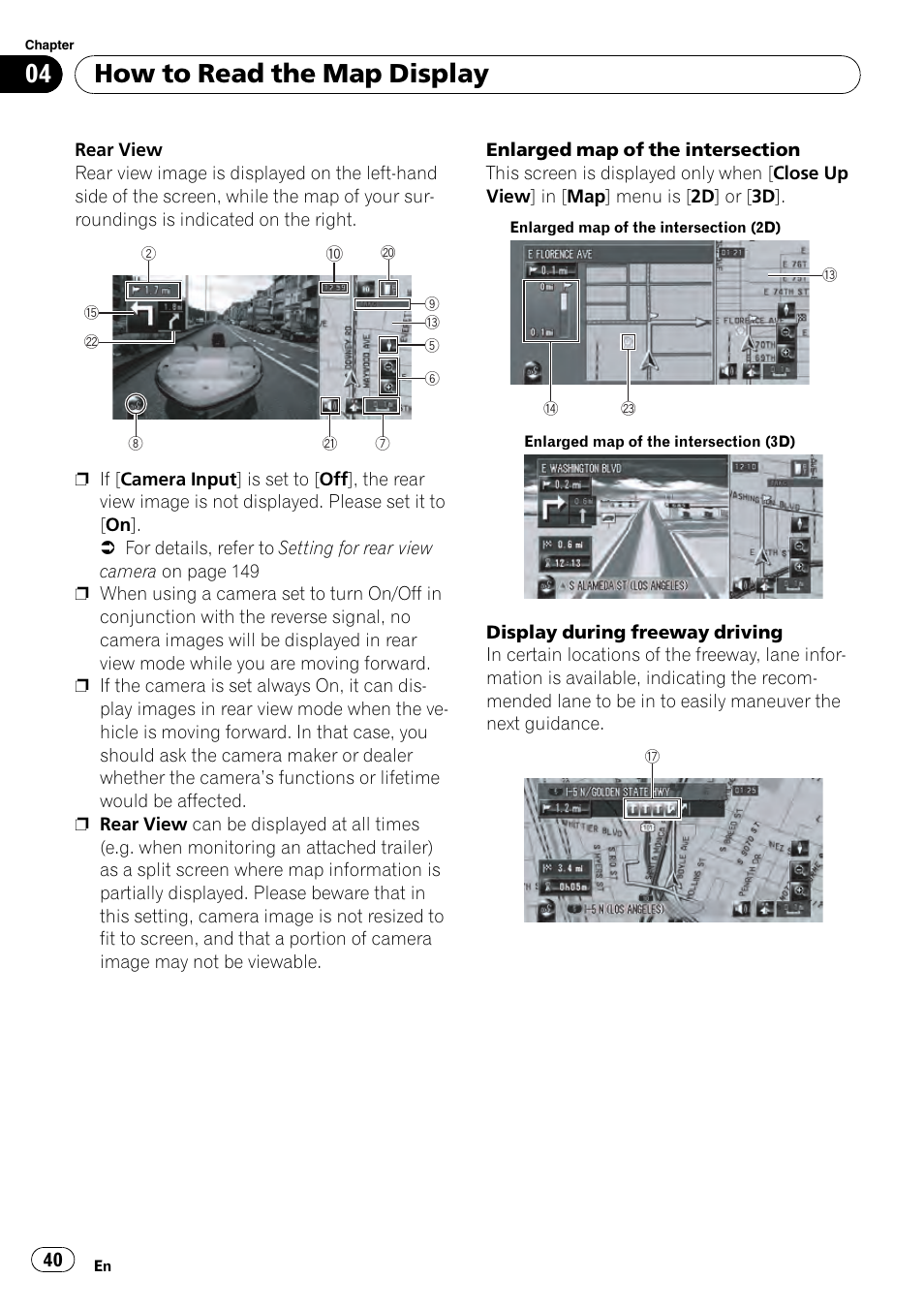 How to read the map display | Pioneer AVIC-Z3 User Manual | Page 40 / 211