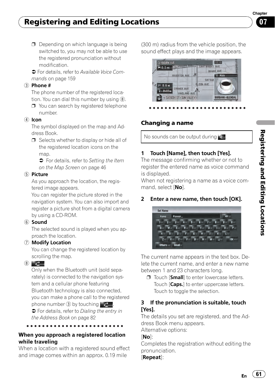 Registering and editing locations | Pioneer AVIC-Z3 User Manual | Page 61 / 211