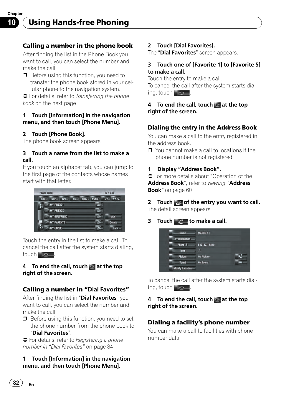 Using hands-free phoning | Pioneer AVIC-Z3 User Manual | Page 82 / 211