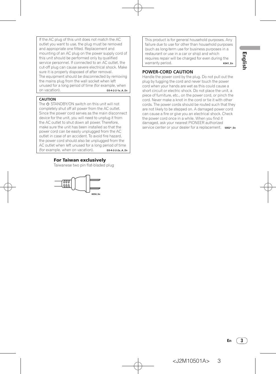 English | Pioneer DV-220KV-K User Manual | Page 3 / 27