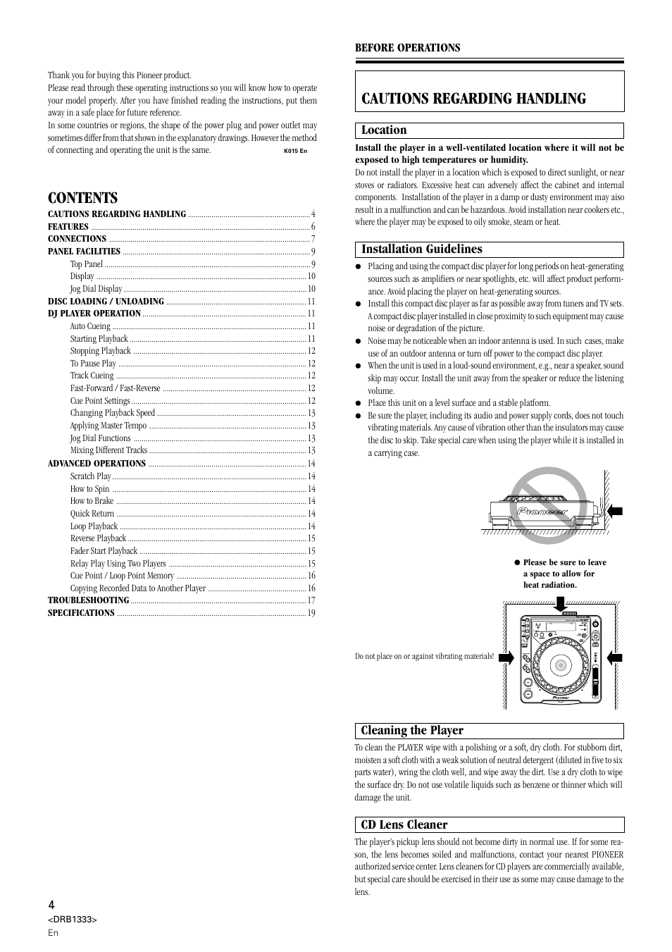 Pioneer CDJ-800 User Manual | Page 4 / 20