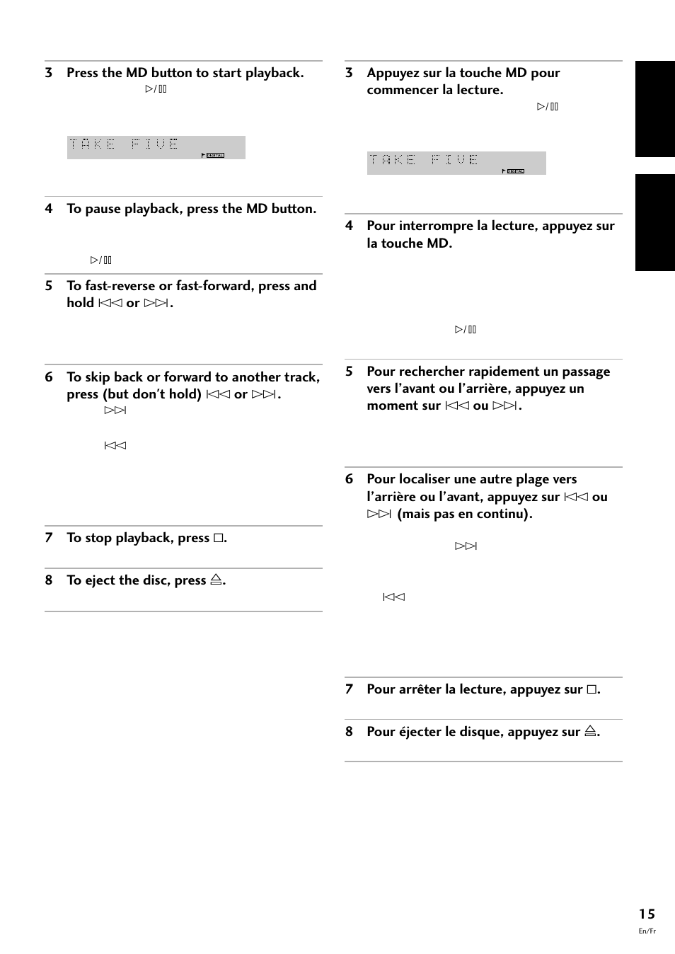 English français | Pioneer MJ-L77 User Manual | Page 15 / 100