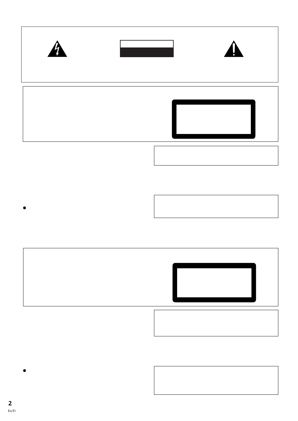 Warning, Attention, Important 1 | Class 1 laser product | Pioneer MJ-L77 User Manual | Page 2 / 100