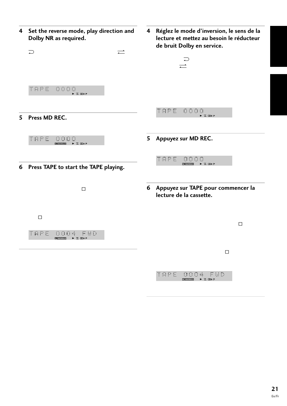 English français | Pioneer MJ-L77 User Manual | Page 21 / 100