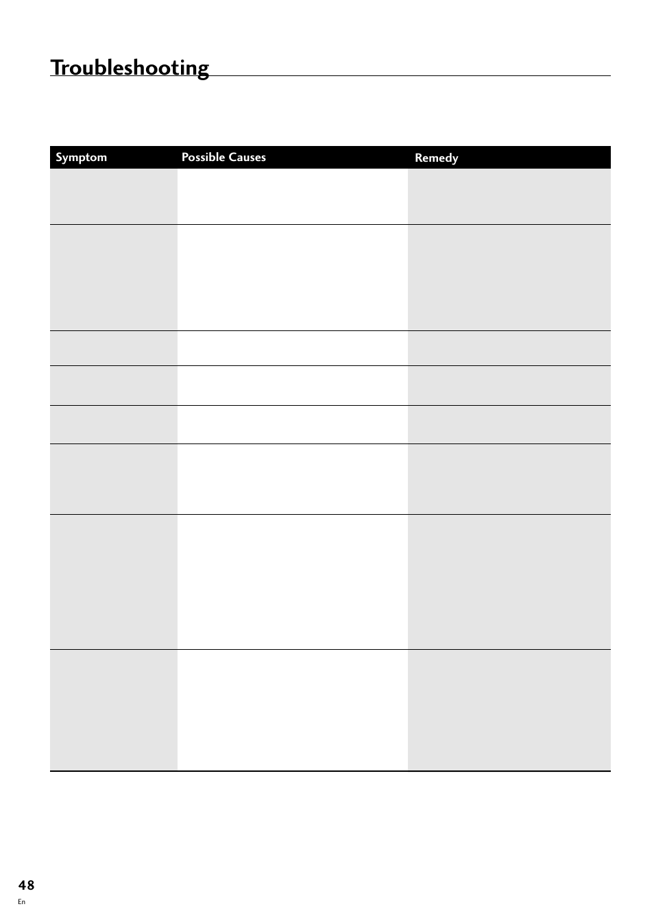 Troubleshooting | Pioneer MJ-L77 User Manual | Page 48 / 100