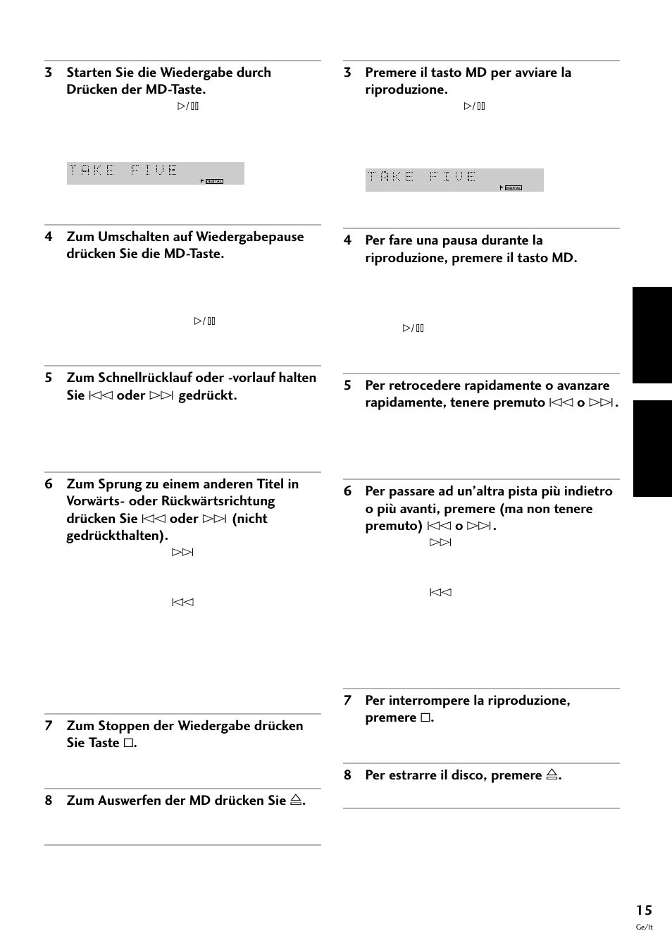 Deutsch italiano | Pioneer MJ-L77 User Manual | Page 63 / 100