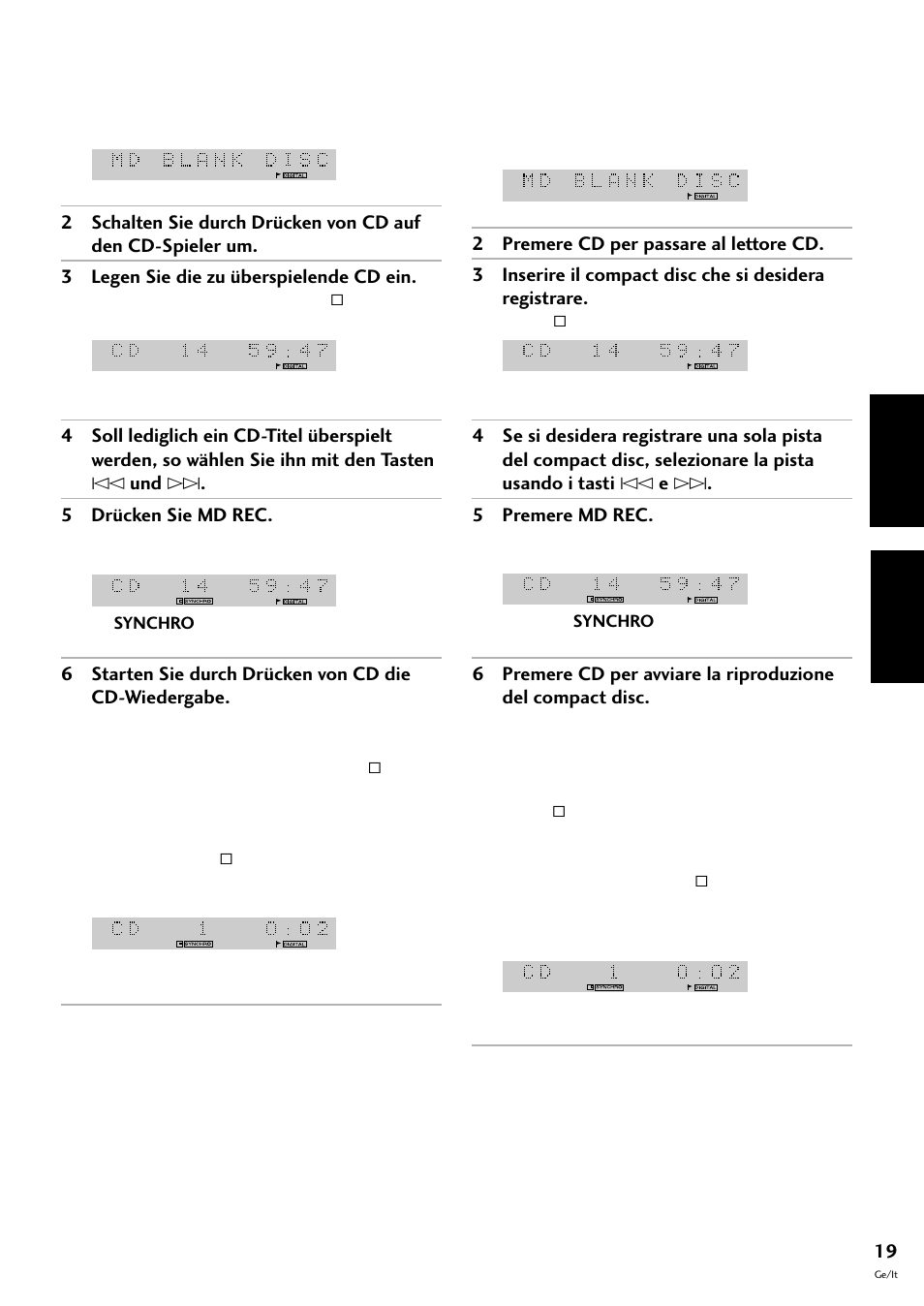 Deutsch italiano | Pioneer MJ-L77 User Manual | Page 67 / 100