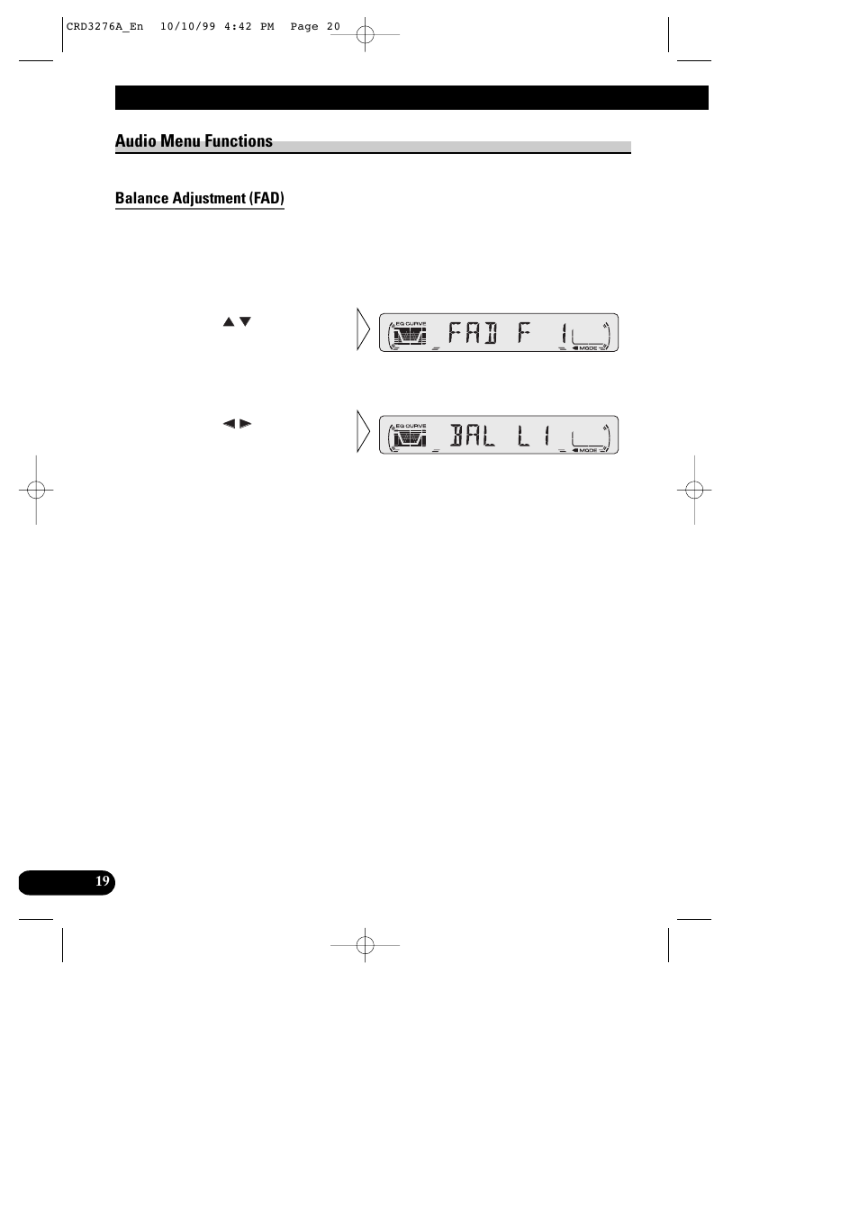 Audio adjustment | Pioneer DEH-1330R User Manual | Page 20 / 30