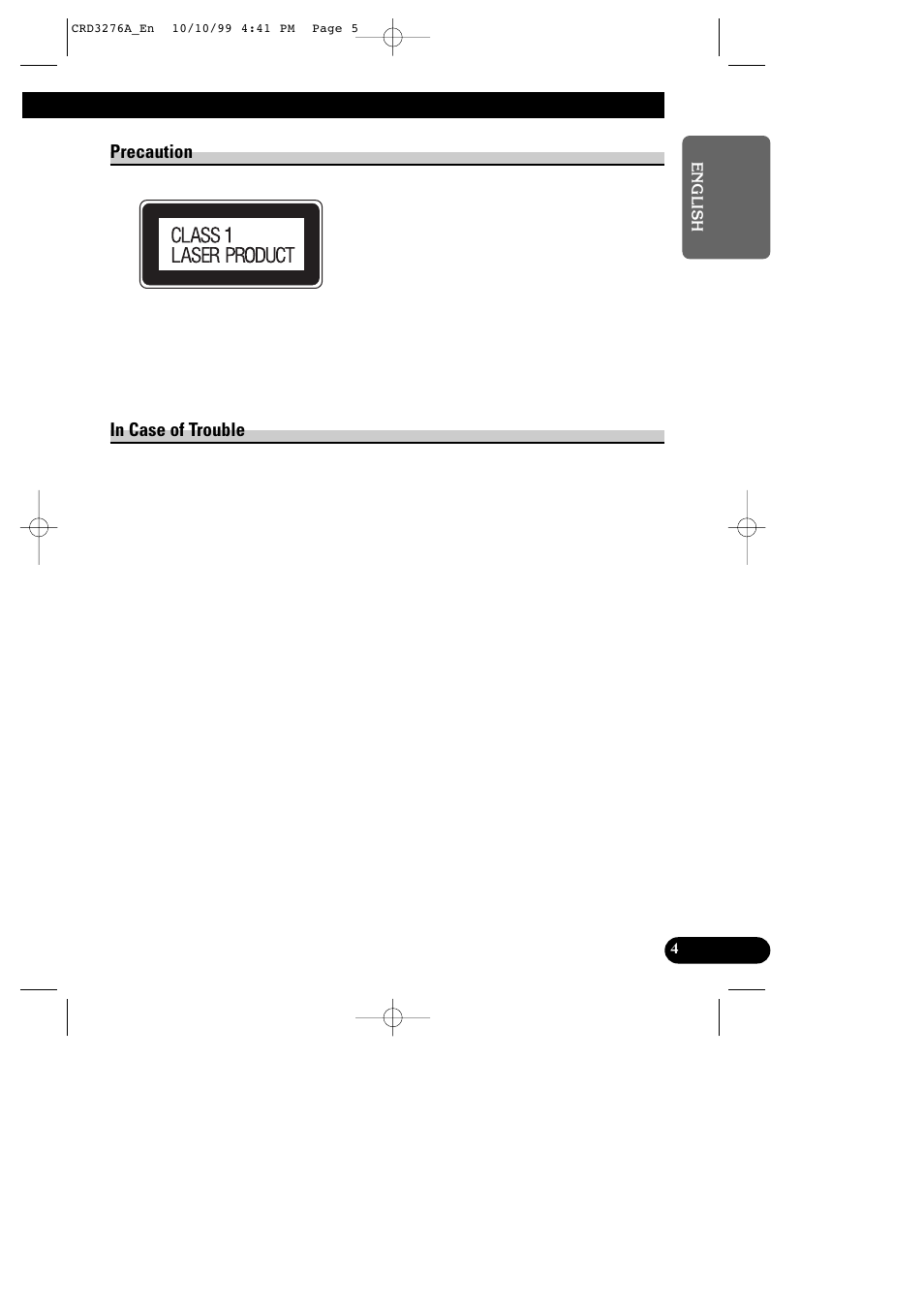 5precaution | Pioneer DEH-1330R User Manual | Page 5 / 30