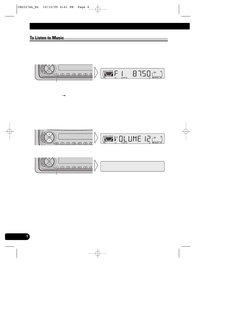Basic operation, 6to listen to music | Pioneer DEH-1330R User Manual | Page 6 / 30