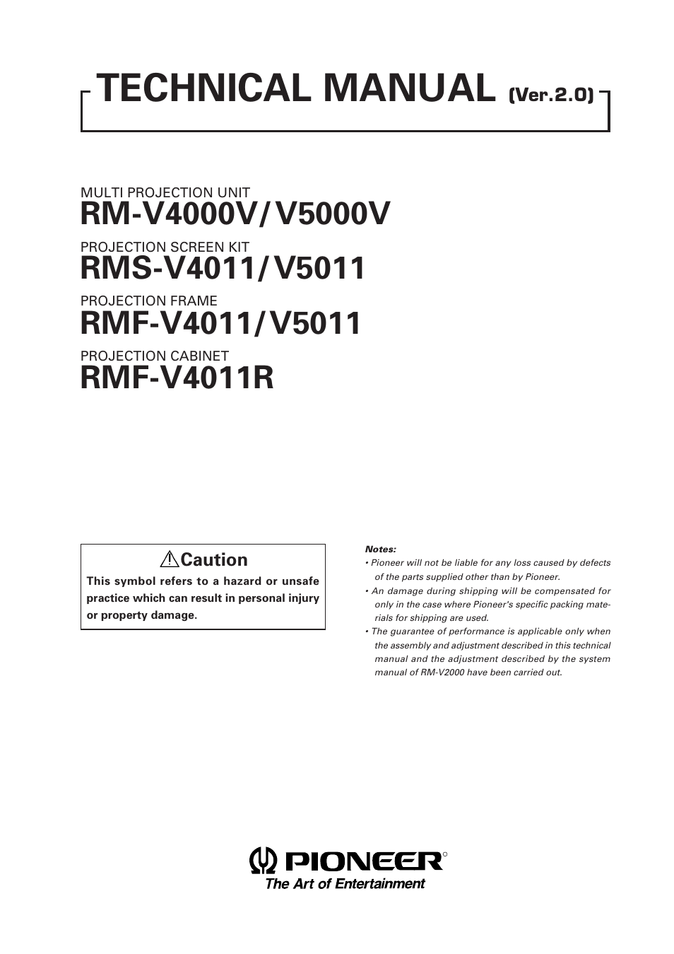 Pioneer RM-V4000V User Manual | 136 pages