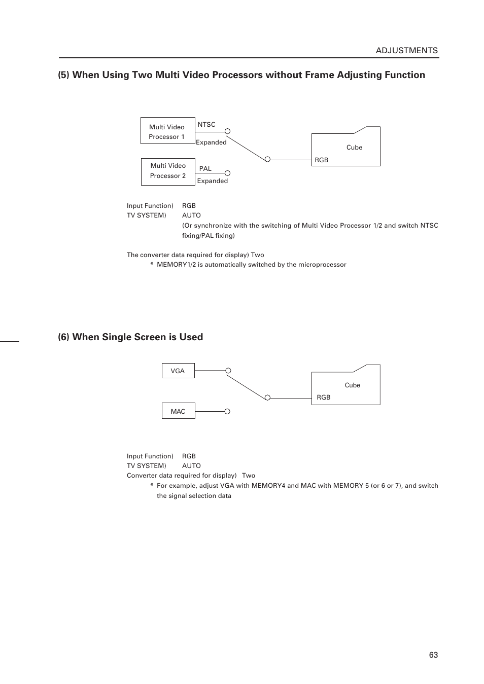 6) when single screen is used | Pioneer RM-V4000V User Manual | Page 64 / 136