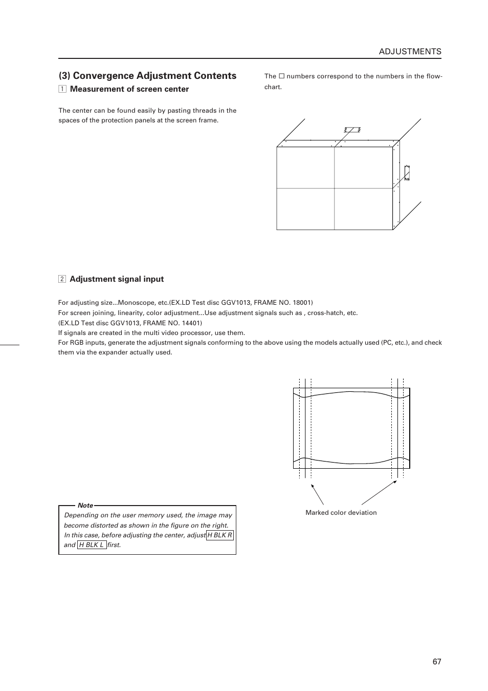 3) convergence adjustment contents | Pioneer RM-V4000V User Manual | Page 68 / 136